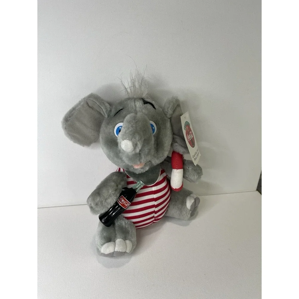 Coca Cola Brand Plush Elephant Holding Coke Bottle‎ Plush Collection w/Tag 1993
